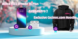 Win An iPhone, Airpods Pro or Exclusive Merch With Casinos.com