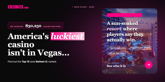 New 2026 Study Reveals The 'Luckiest' Casinos in the US