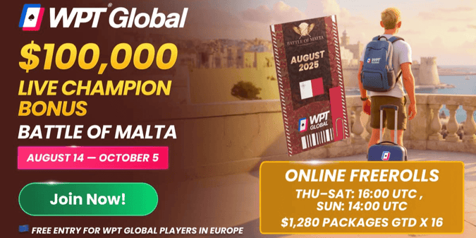 WPT Launches ZERO-COST Path to the $1.5 Million GTD Battle of Malta