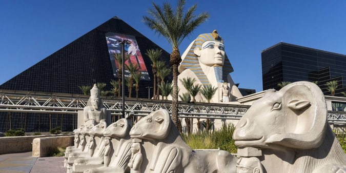 Luxor pyramid and sphinx on the Las Vegas Strip
