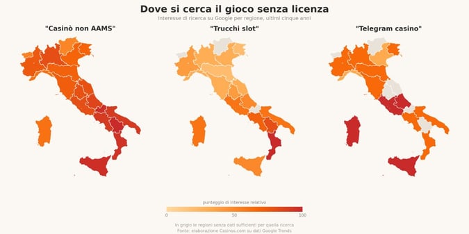 Il gioco illegale comincia da... Google: la mappa italiana di chi cerca i siti senza licenza