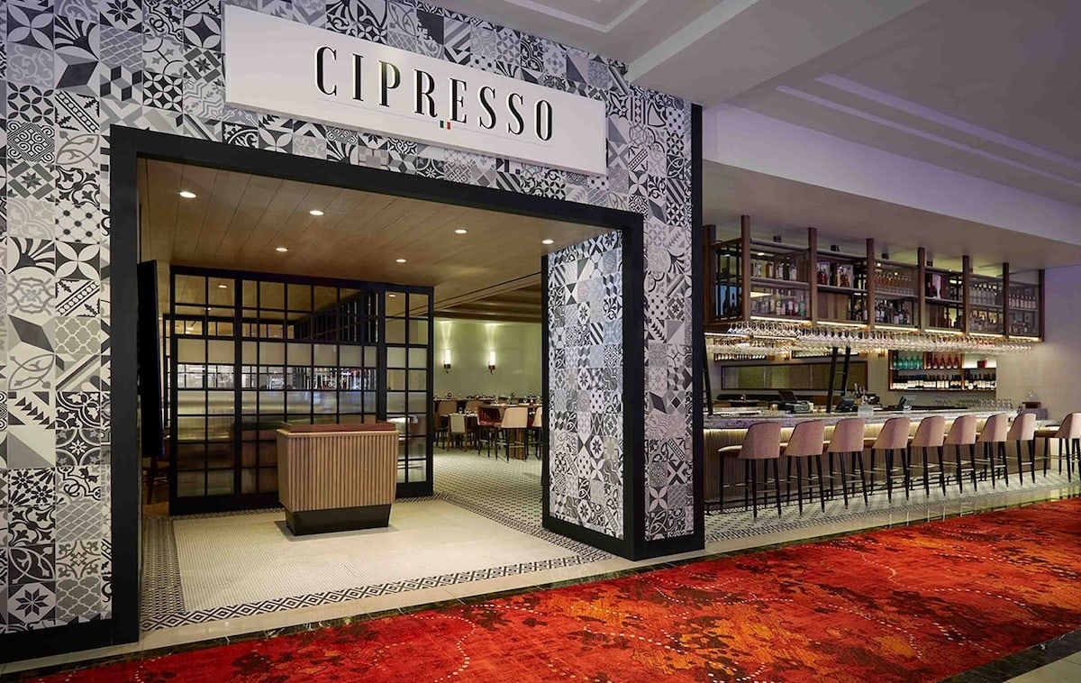 Interior of the Cipresso restaurant at Seminole Hard Rock Hotel and Casino Tampa