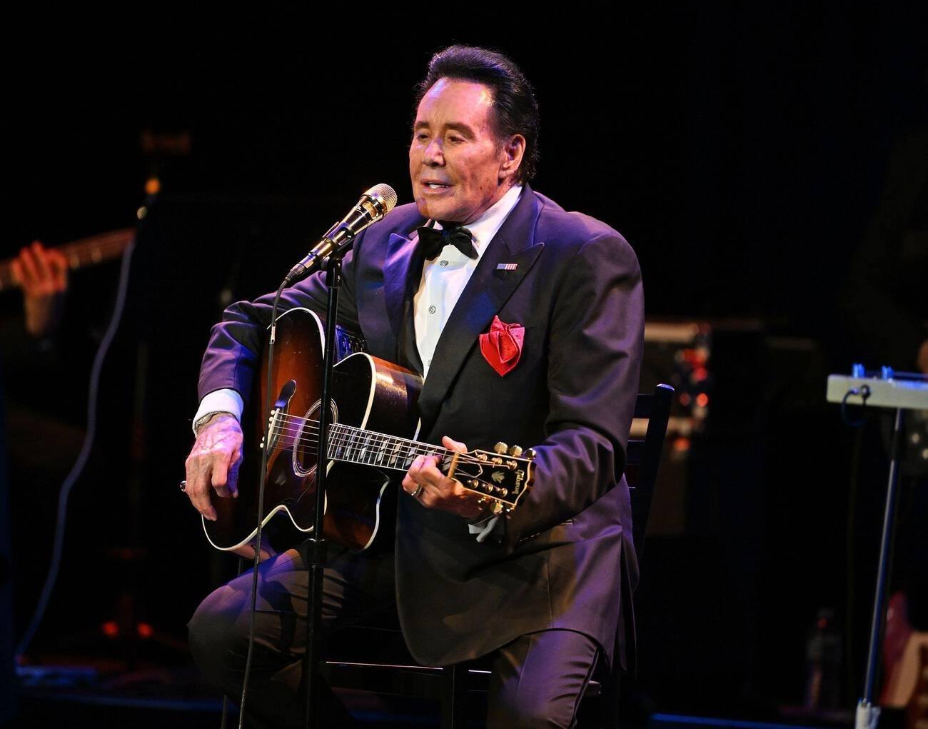 Wayne Newton performs on stage during a Las Vegas show