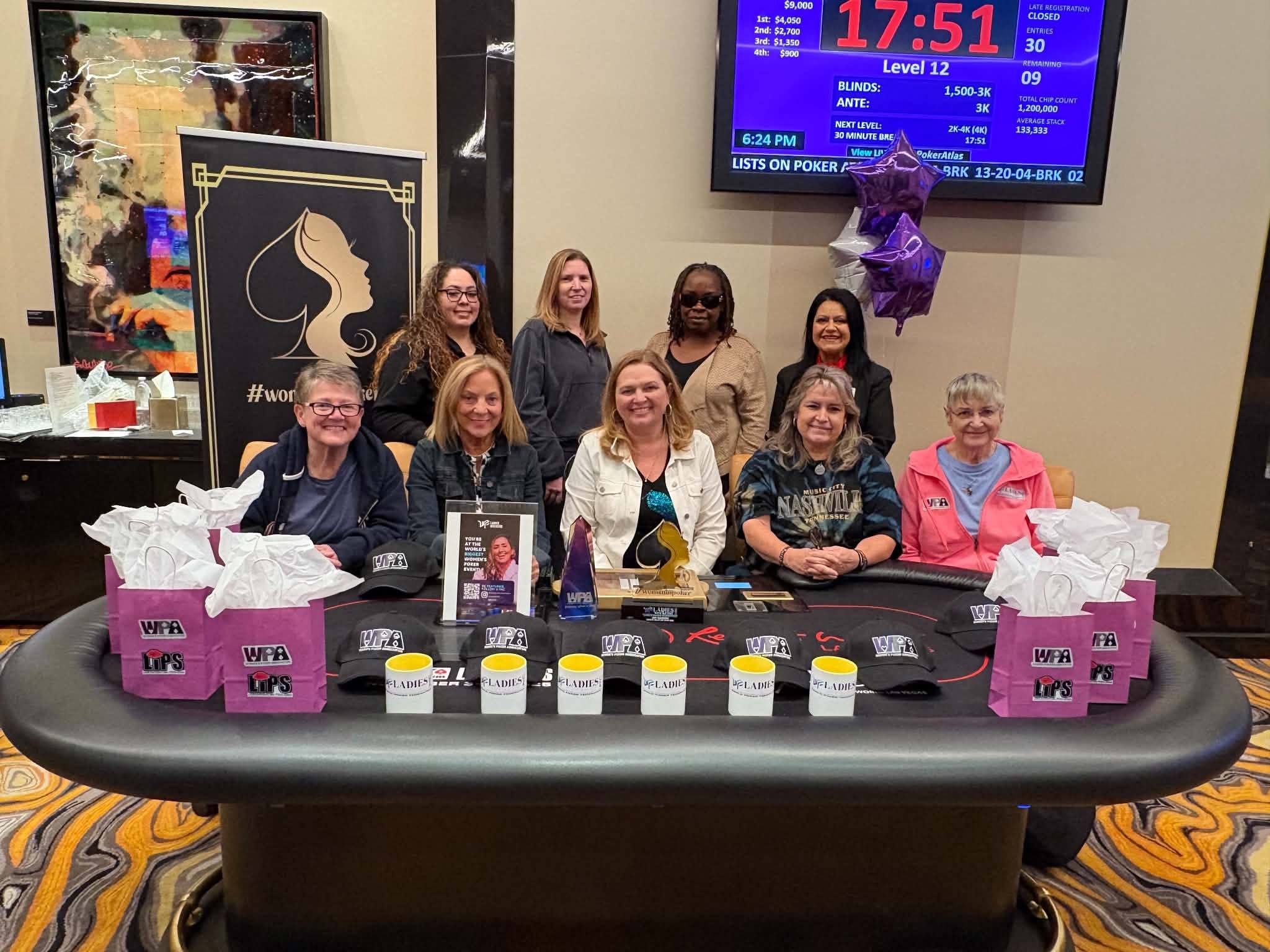 WPF Ladies Weekend Main Event final table, Christina Black top right