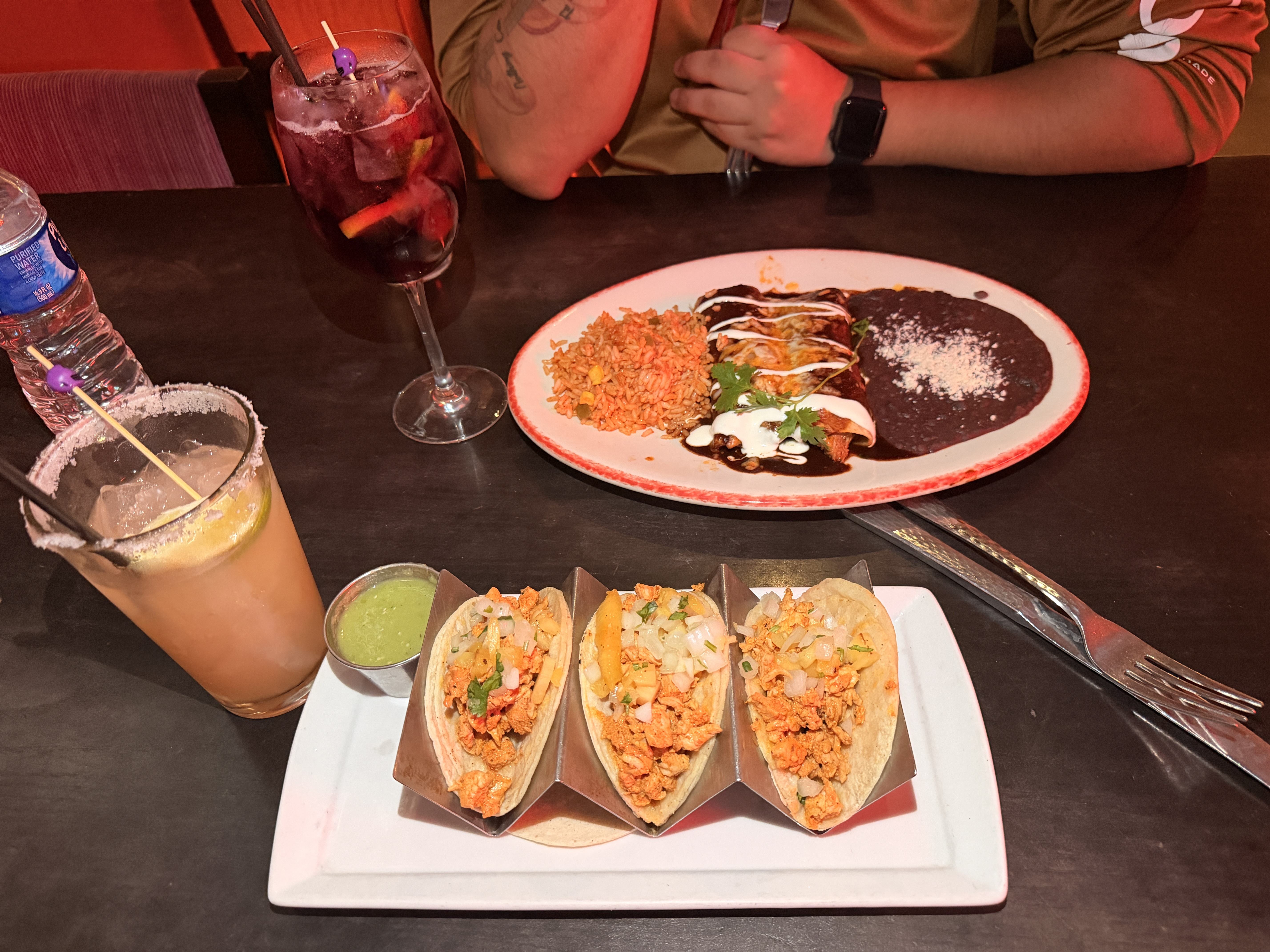 Tacos, enchiladas, rice and beans, and cocktails at Diablo's Cantina at Luxor