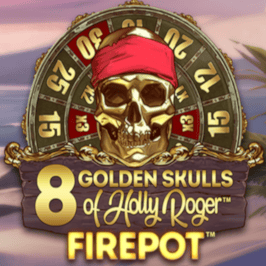 8 Golden Skulls of Holly Roger Megaways Game Logo