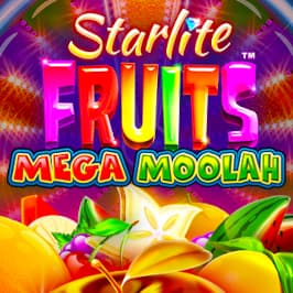 Starlite Fruits Mega Moolah Game Logo