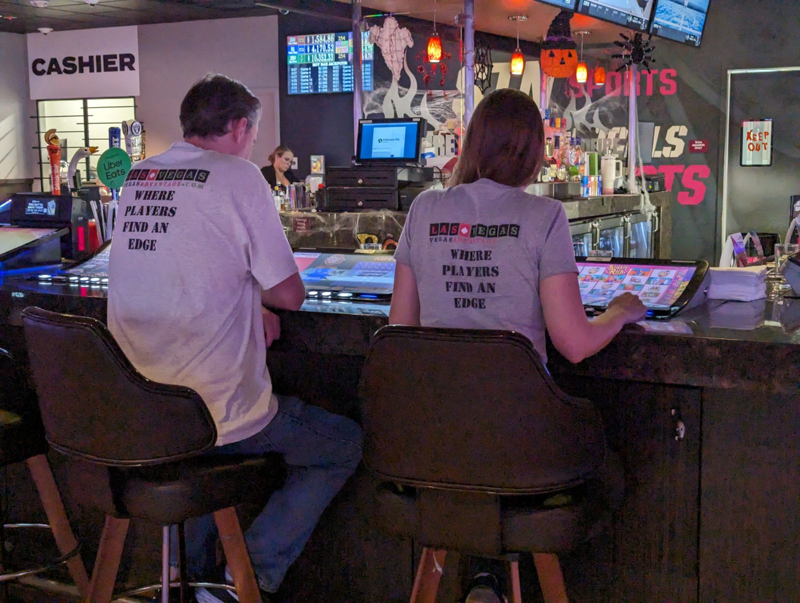 John and Kristina Mehaffey playing keno