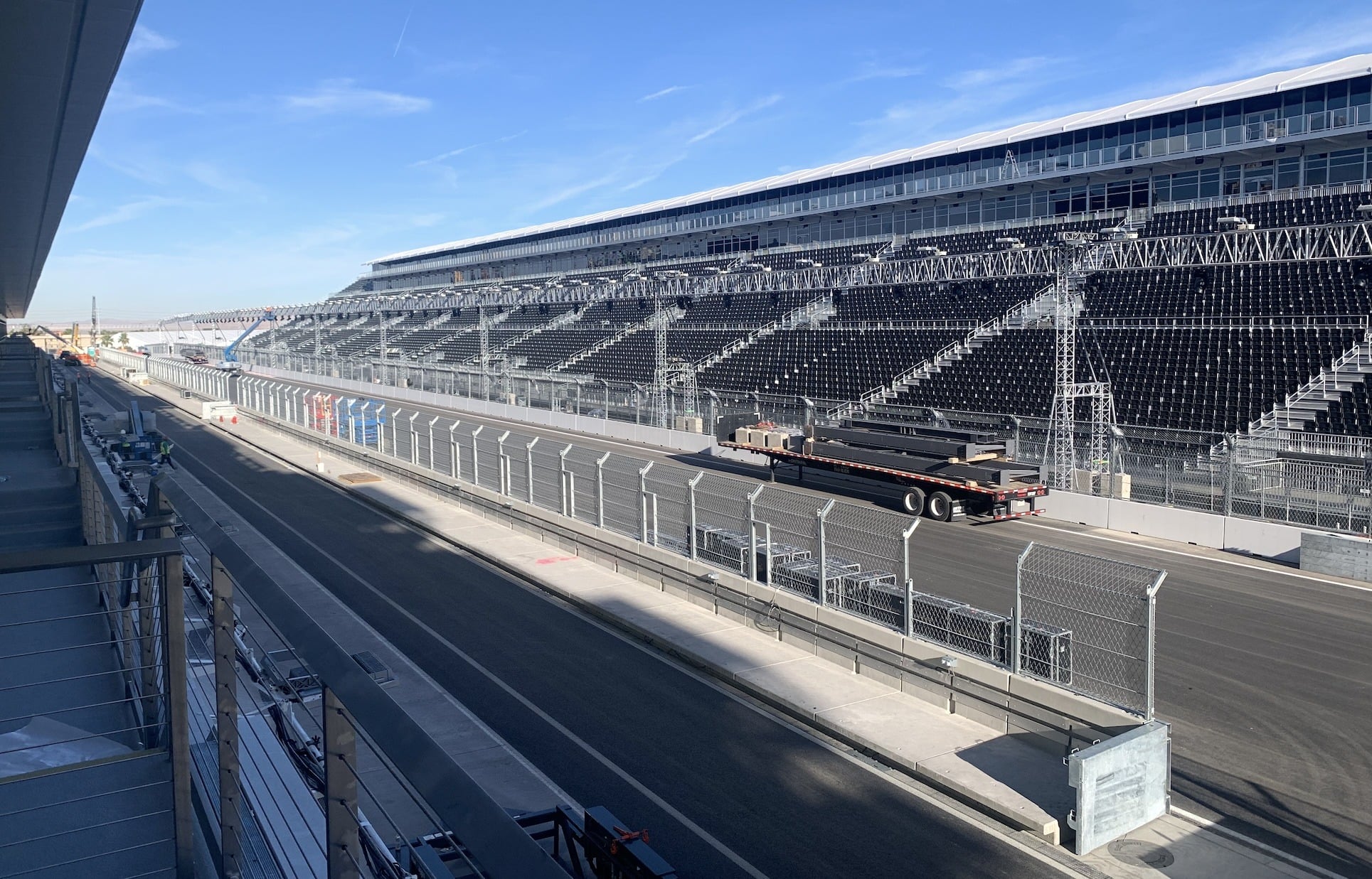 Pit row along the F1 track in Las Vegas