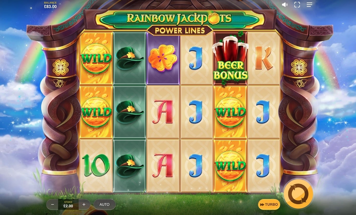 Rainbow Jackpots Power Lines online slots