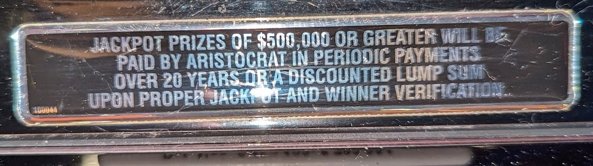 MThunder Valley slots jackpot sign