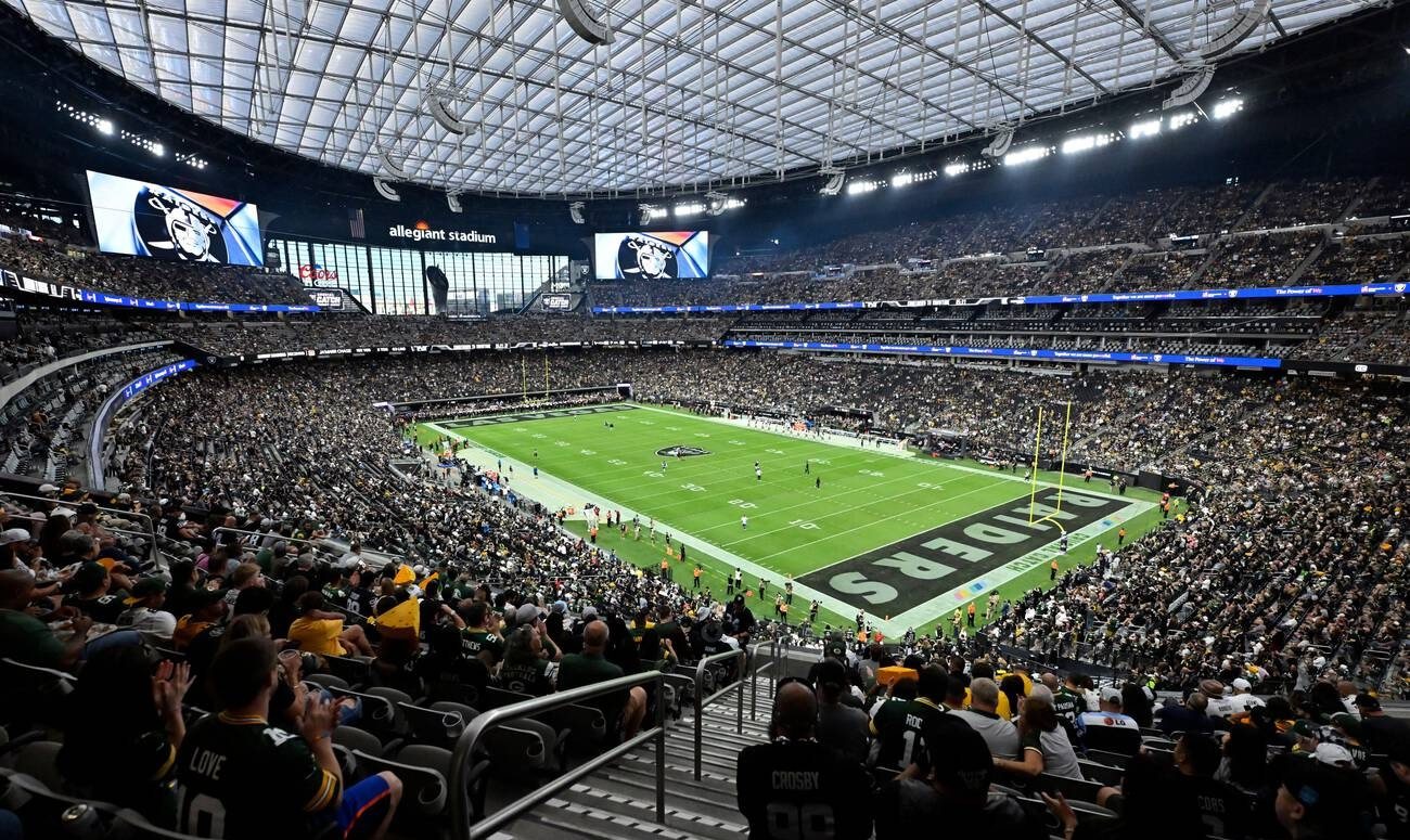 findoor view of Allegiant Stadium in Las Vegas