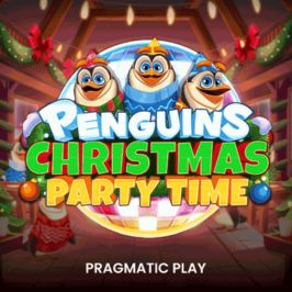 Penguins Christmas Party Time Game Logo