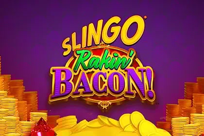 Slingo Rakin' Bacon! Game Logo