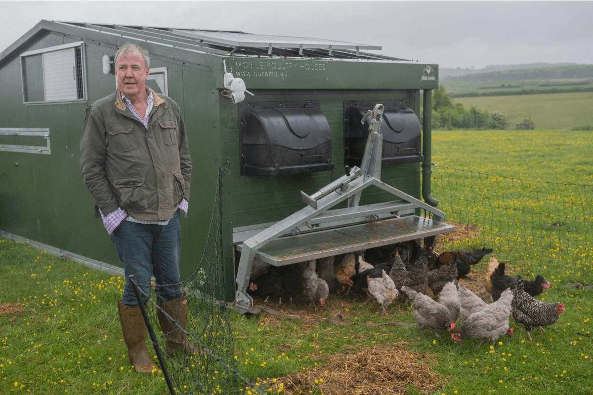 Jeremy Clarkson with his chickens