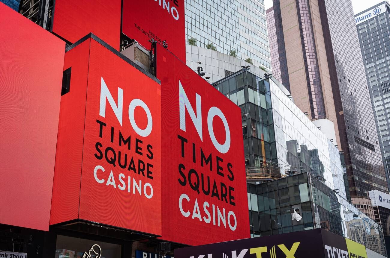 Times Square New York casino opposition