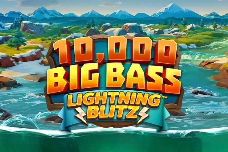 10,000 Big Bass Lightning Blitz Game Logo