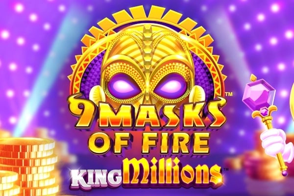 9 Masks of Fire King Millions Game Logo