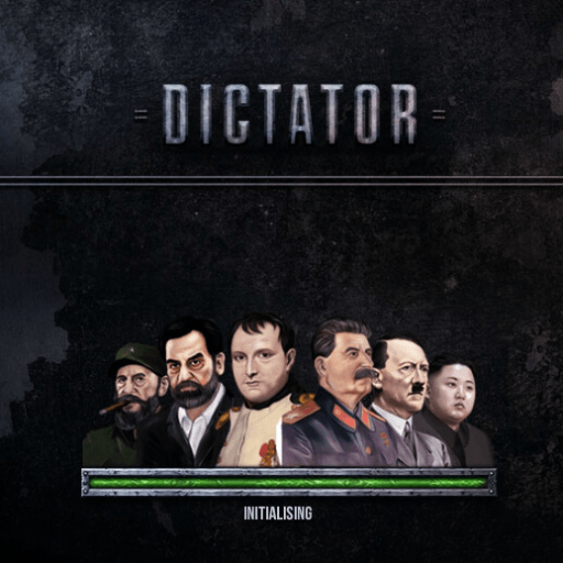Dictator slot loading screen with a lineup of stylised dictator-inspired characters