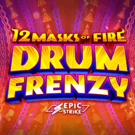 12 Masks of Fire Drum Frenzy Game Logo