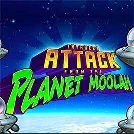 Invaders Attack from the Planet Moolah Game Logo