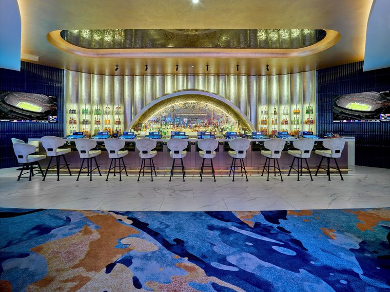 Bar in the High Limit Room bar at Rampart Casino following the renovation.