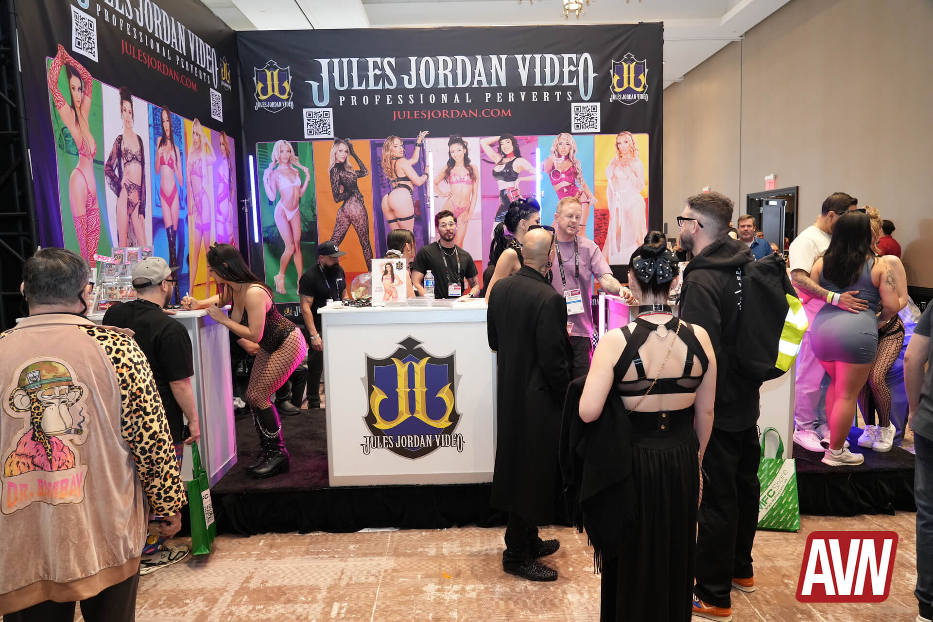 the booth for Jules Jordan video, a modeling adult agency that hosts several popular adult actresses today