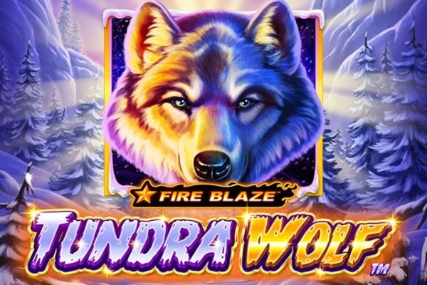 Fire Blaze Golden: Tundra Wolf Game Logo