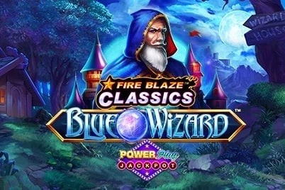 Fire Blaze: Blue Wizard PowerPlay Jackpot Game Logo