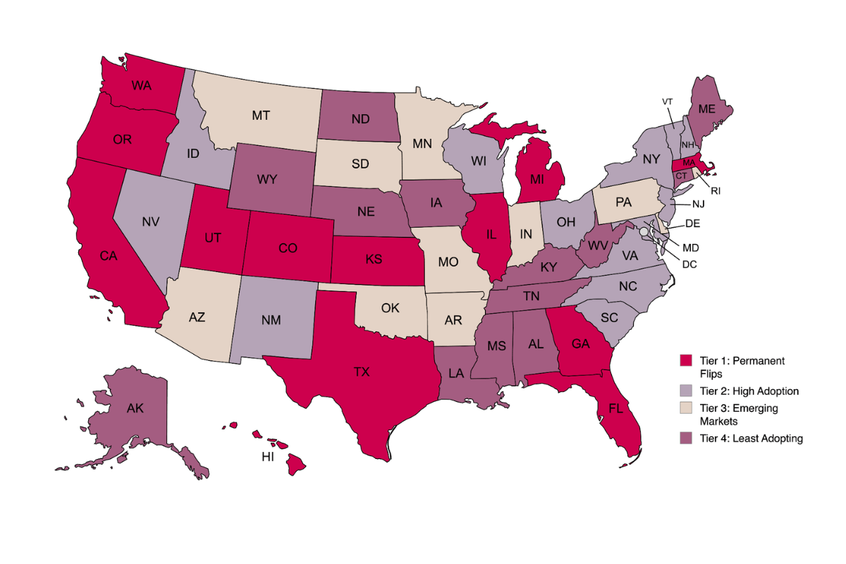 US State Adoption Ratios Map
