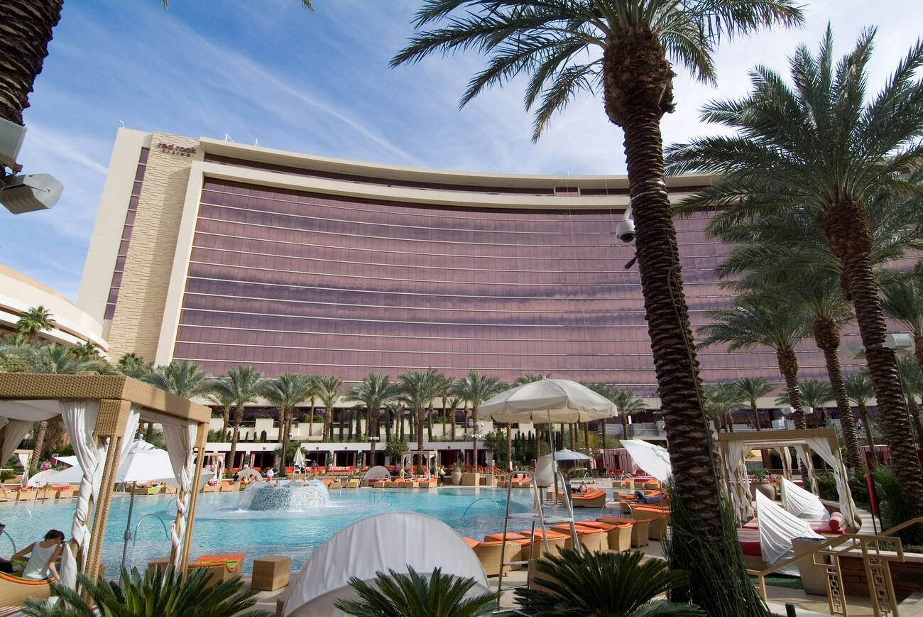 Overview of the pool at Red Rock Casino Resort and Spa.