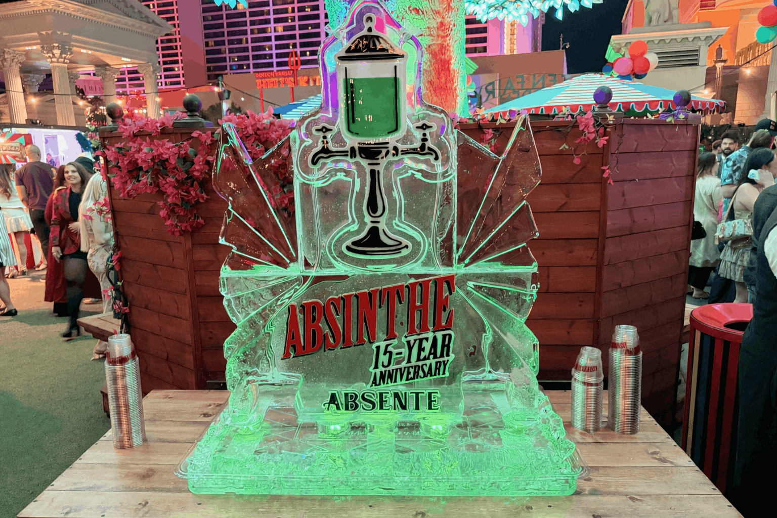 A special ice carving for the Absinthe show 15th anniversary