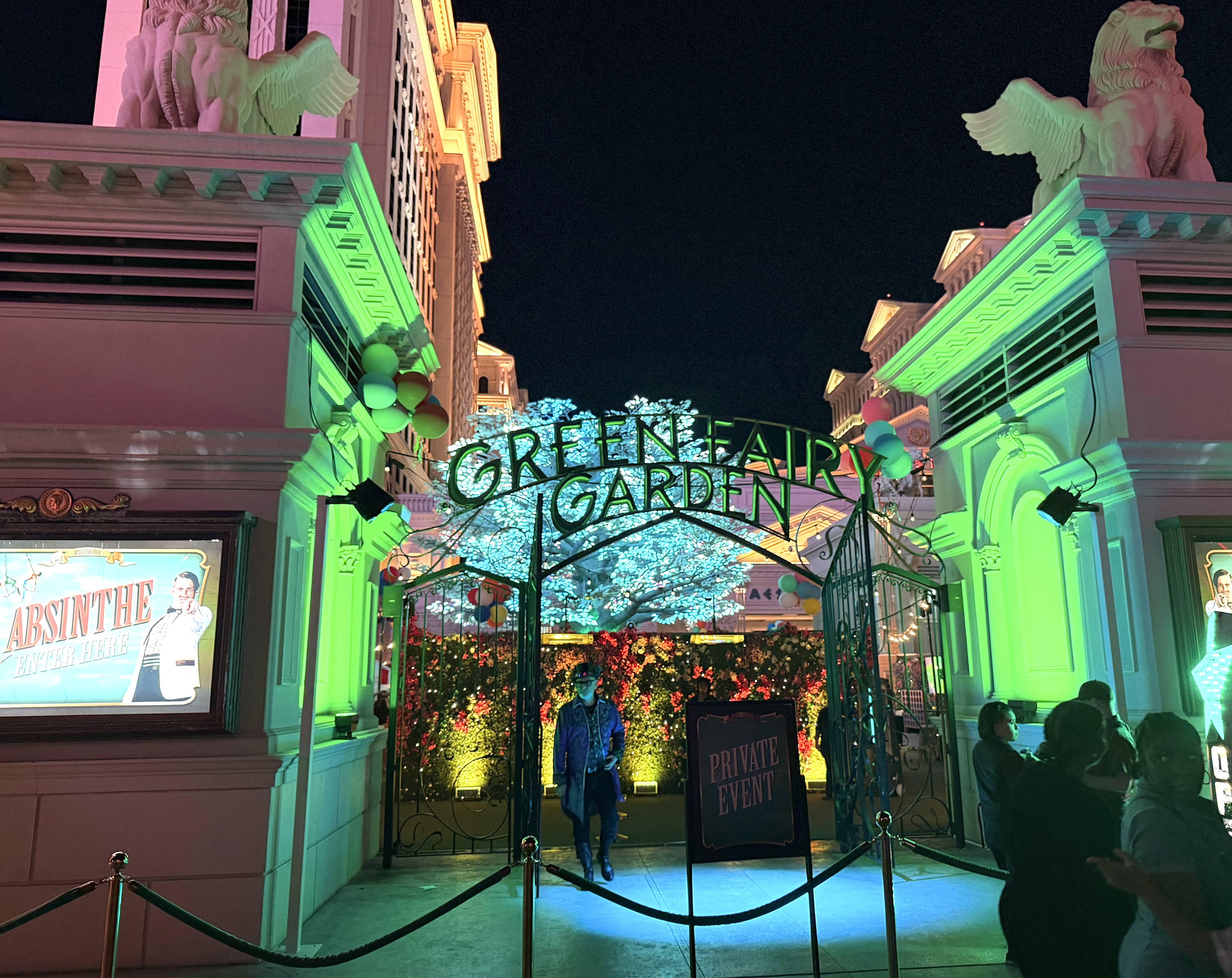 The entrance to the Green Fairy Garden at Caesars Palace where the Absinthe show is held