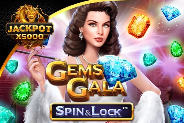 Gems Gala Spin &amp; Lock Game Logo