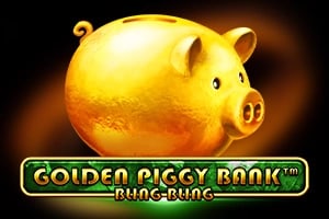 Golden Piggy Bank Bling Bling Game Logo