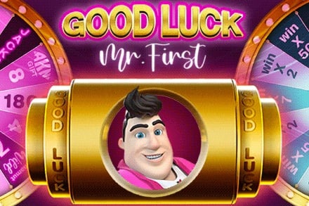 Good Luck Mr. First Game Logo