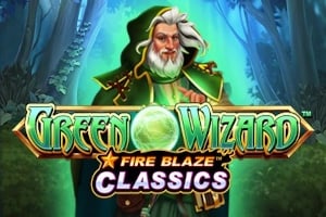 Green Wizard Fire Blaze Game Logo