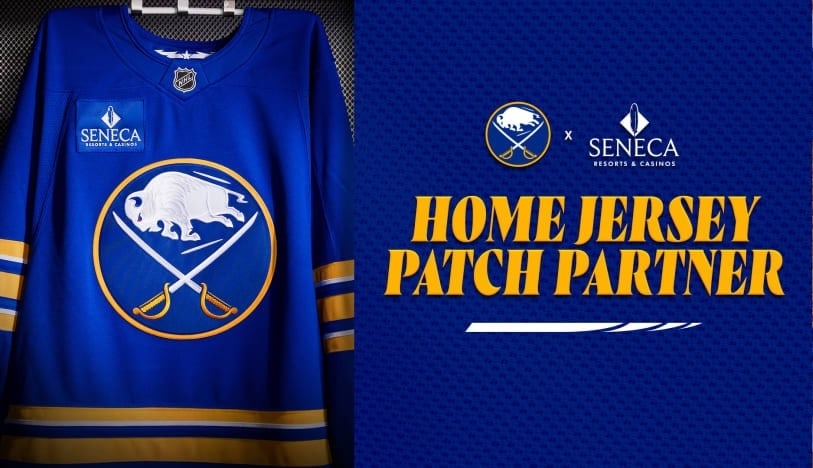 Seneca  Resorts and Casinos patch on Buffalo Sabres.