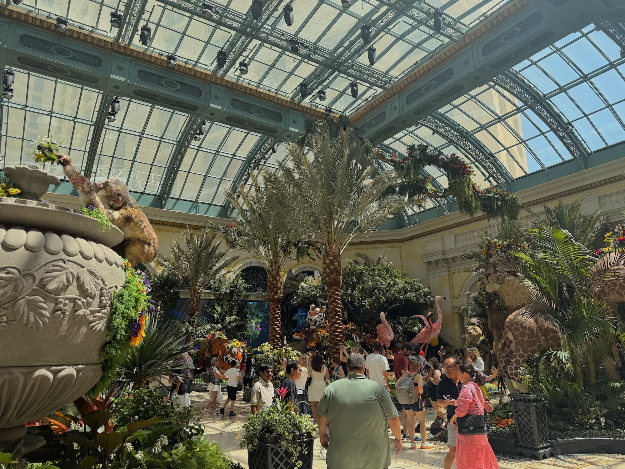 Overview of the Bellagio Conservatory's summer 2026 display during the day