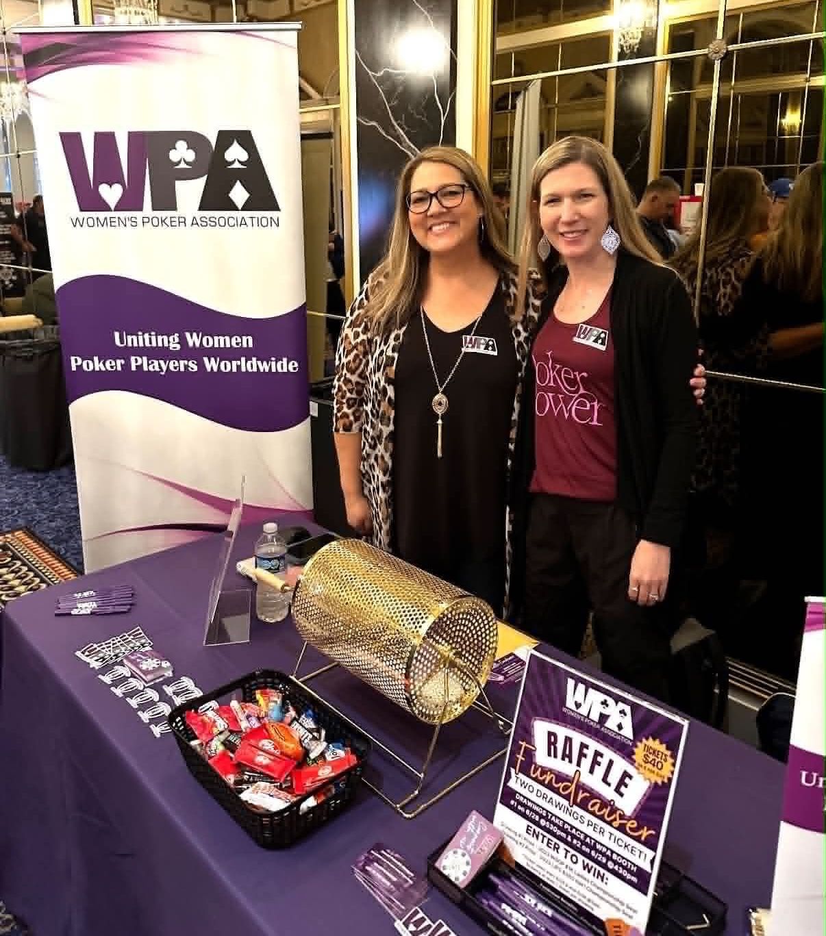 Tara Smith and AJ Cox Rudolph at the WPA booth table