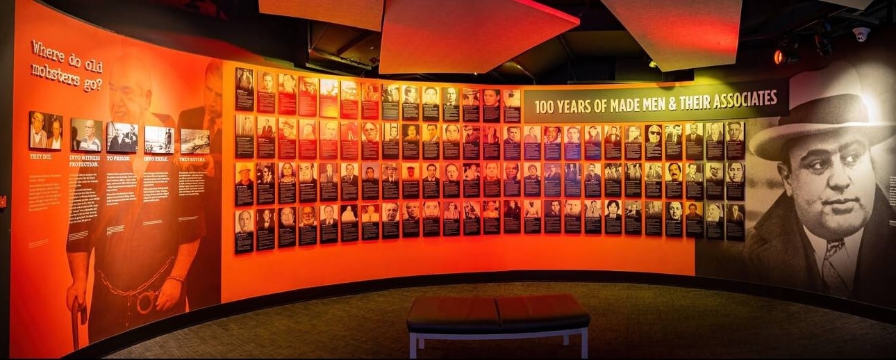 Interior of display the Mob Museum in downtown Las Vegas