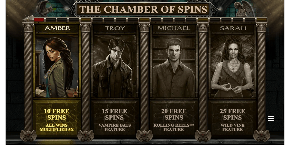 Free spins bonus selector from Immortal Romance slot game featured on top UK slot sites